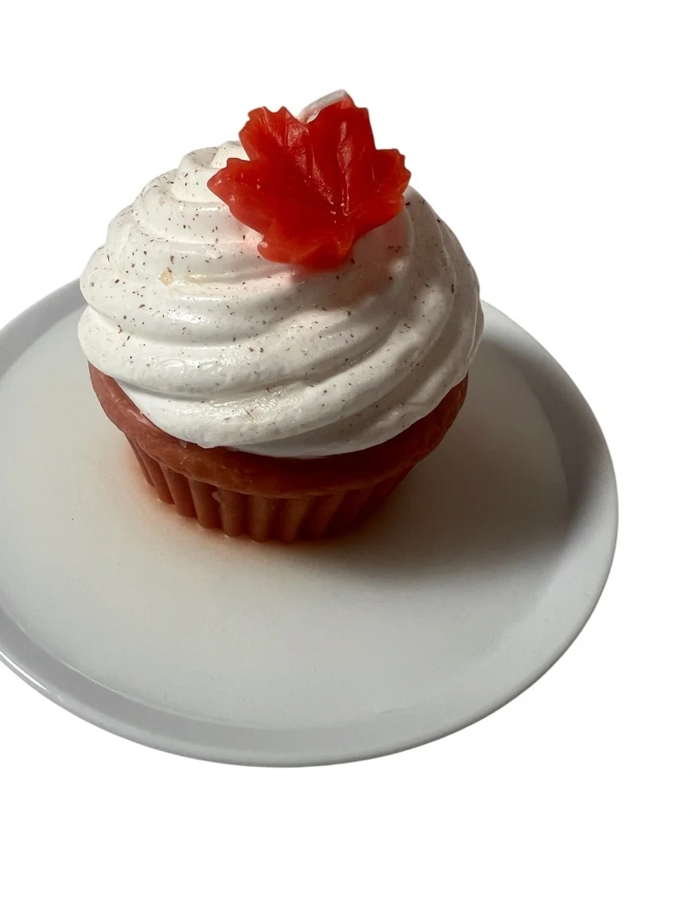 Ashland Maple Cream Cupcake Fall Candle - White & Red